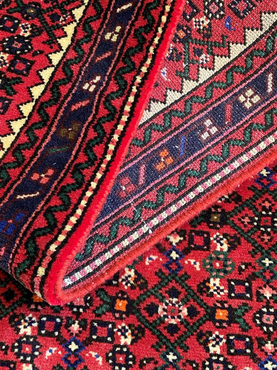 Hand-Knotted Tribal Persian Hossainabad Runner