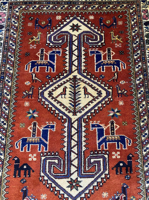 Hand-Knotted Persian Nasrabad Runner