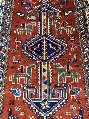 Hand-Knotted Persian Nasrabad Runner