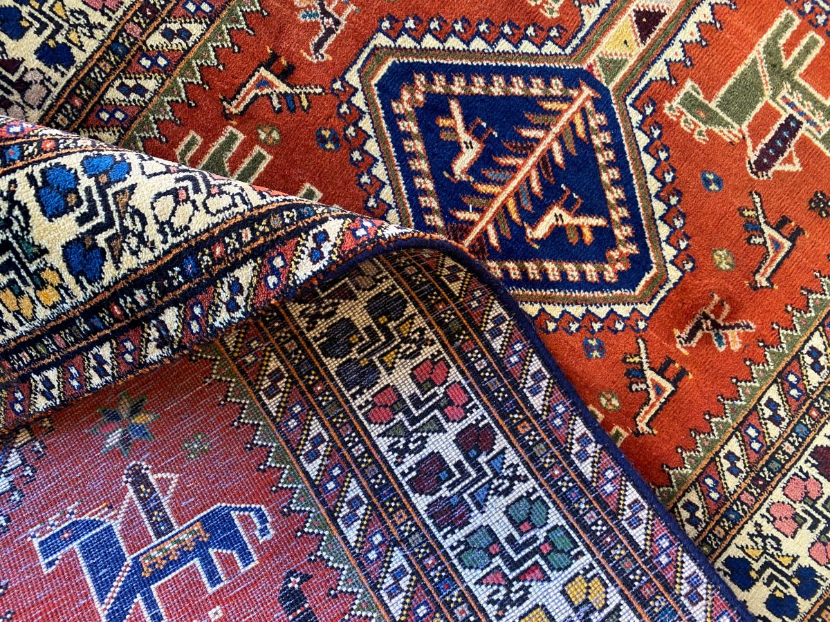 Hand-Knotted Tribal Persian Nasrabad Runner