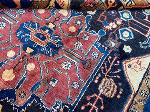 Hand-Knotted Tribal Persian Nahavand Rug