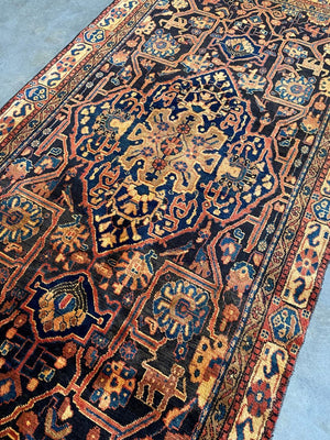 Hand-Knotted Tribal Persian Nahavand Rug