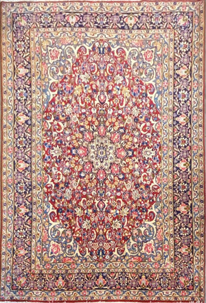 Hand-Knotted Persian Kerman Carpet