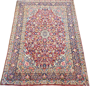 Hand-Knotted Persian Kerman Carpet
