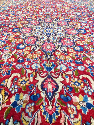 Hand-Knotted Persian Kerman Carpet
