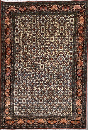Hand-Knotted Tribal Persian Bidjar Rug