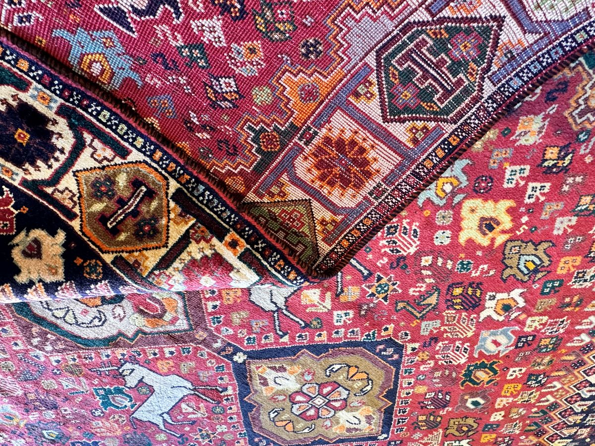 Hand-Knotted Tribal Persian Qashqaie Rug