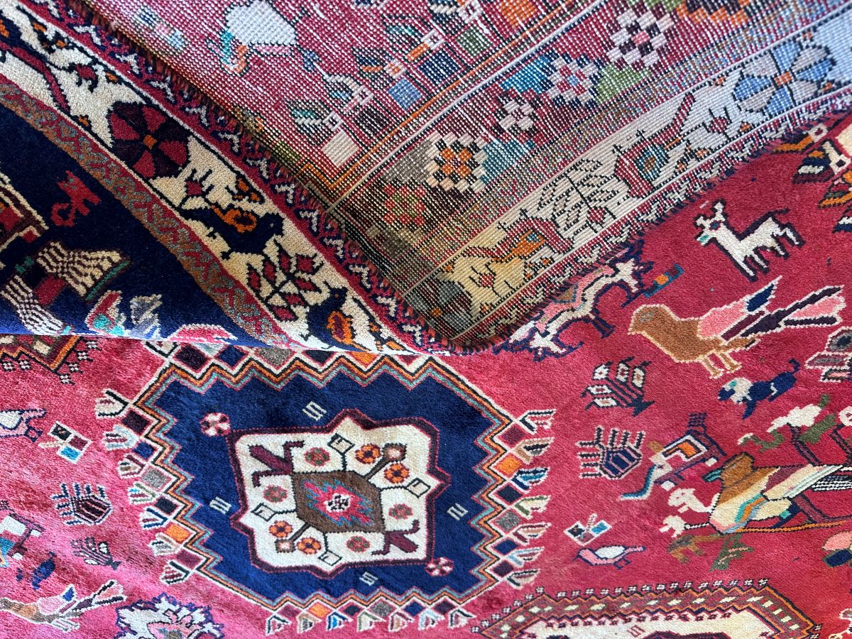 Hand-Knotted Tribal Persian Qashqaie Rug