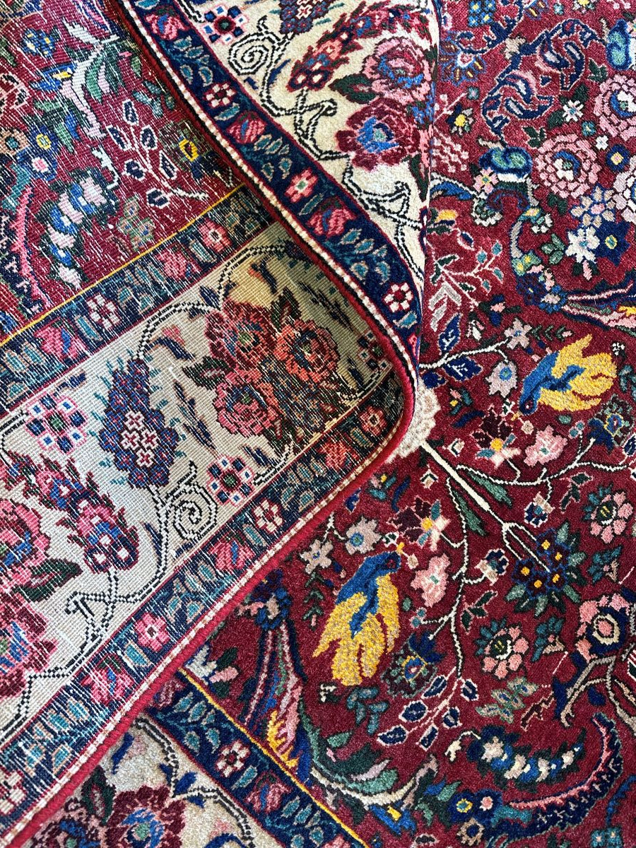 Antique Hand-Knotted Persian Tabriz Khalkhal Carpet