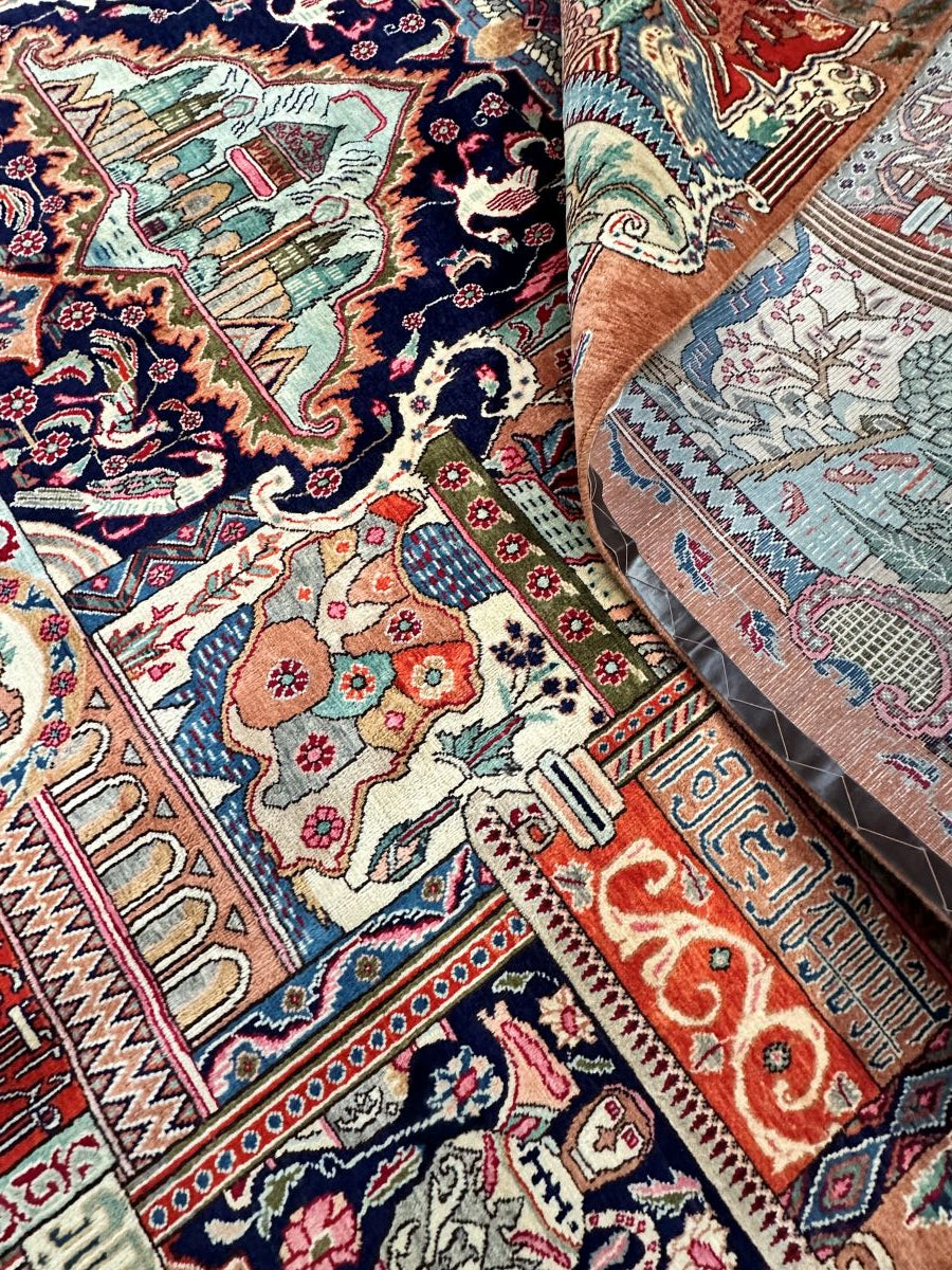 Hand-Knotted Persian Kashmar Carpet