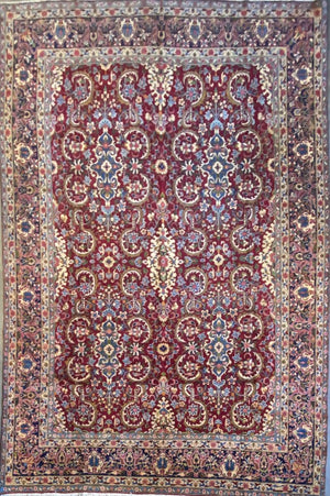 Hand-Knotted Persian Yazd Carpet