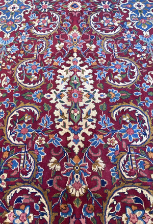 Hand-Knotted Persian Yazd Carpet