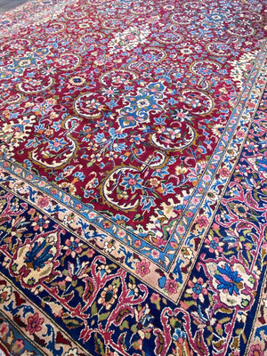 Hand-Knotted Persian Yazd Carpet