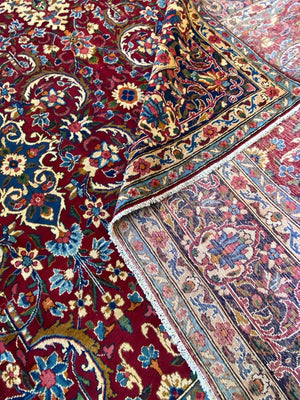 Hand-Knotted Persian Yazd Carpet