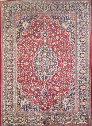 Hand-Knotted Persian Mashhad Carpet