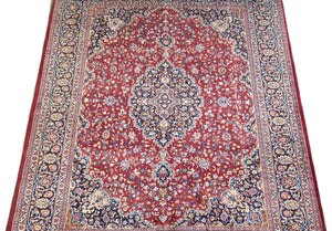 Hand-Knotted Persian Mashhad Carpet