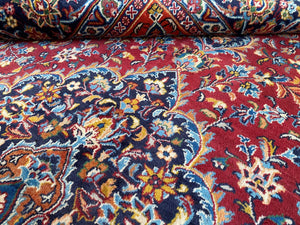 Hand-Knotted Persian Mashhad Carpet