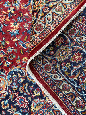 Hand-Knotted Persian Mashhad Carpet
