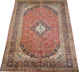 Hand-Knotted Persian Kashan Carpet