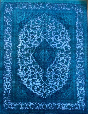 Handmade Vintage Over-Dyed Persian Tabriz