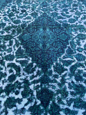 Handmade Vintage Over-Dyed Persian Tabriz