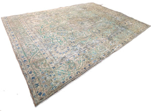 Handmade Vintage Over-Dyed Persian Kerman