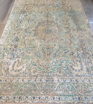 Handmade Vintage Over-Dyed Persian Kerman