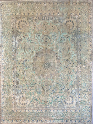 Handmade Vintage Over-Dyed Persian Kerman