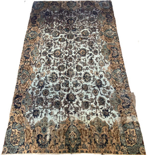 Handmade Vintage Over-dyed Persian Kerman