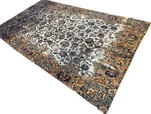 Handmade Vintage Over-dyed Persian Kerman