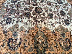 Handmade Vintage Over-dyed Persian Kerman