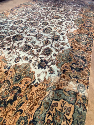 Handmade Vintage Over-dyed Persian Kerman