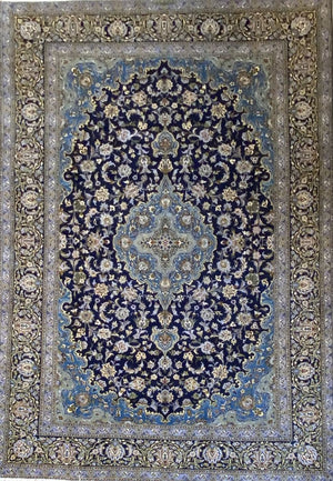 Superfine Hand-Knotted Royal Persian Kashan Carpet