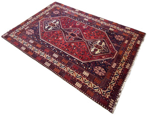 Hand-Knotted Nomadic Persian Qashqaie Carpet