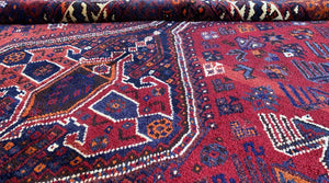 Hand-Knotted Nomadic Persian Qashqaie Carpet