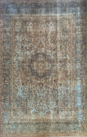 Handmade Vintage Over-dyed Persian Kerman