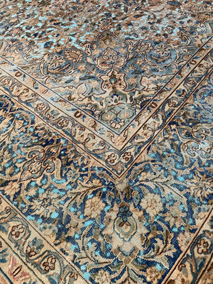 Handmade Vintage Over-dyed Persian Kerman