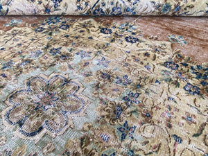 Handmade Vintage Over-dyed Persian Kerman Ravar