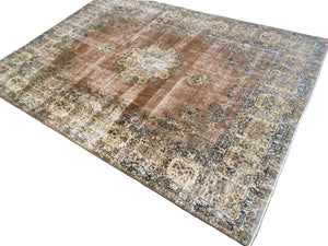 Handmade Vintage Over-dyed Persian Kerman Ravar