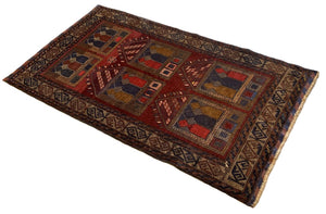 Hand-Knotted Tribal Afghan Balouch Prayer Rug