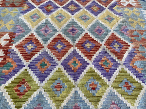 Hand-Woven Tribal Afghan Kazak Kilim