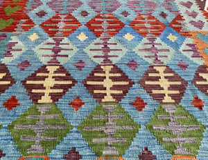 Hand-Woven Tribal Afghan Kazak Kilim
