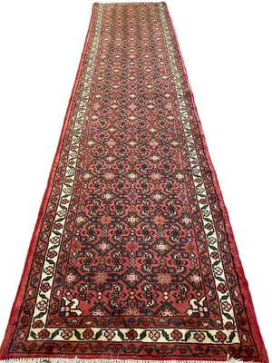 Hand-Knotted Persian Hossainabad Runner