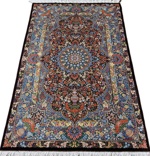 Superfine Hand-Knotted Pure Silk Persian Qum