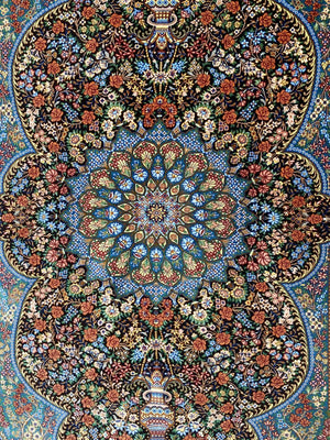 Superfine Hand-Knotted Pure Silk Persian Qum