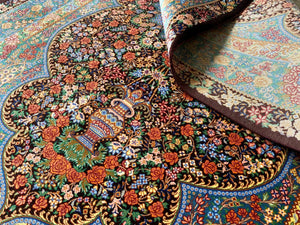 Superfine Hand-Knotted Pure Silk Persian Qum