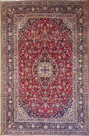 Superfine Hand-Knotted Persian Kashan Carpet