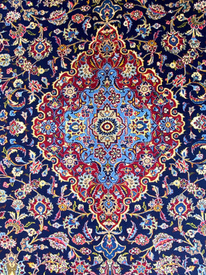Superfine Hand-Knotted Persian Kashan Carpet