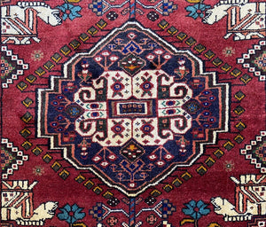 Hand-Knotted Nomadic Persian Qashqaie Rug