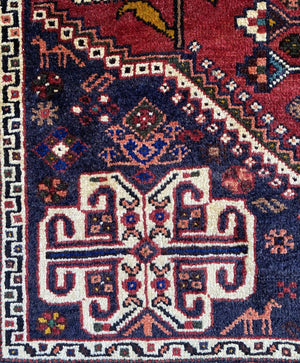 Hand-Knotted Nomadic Persian Qashqaie Rug